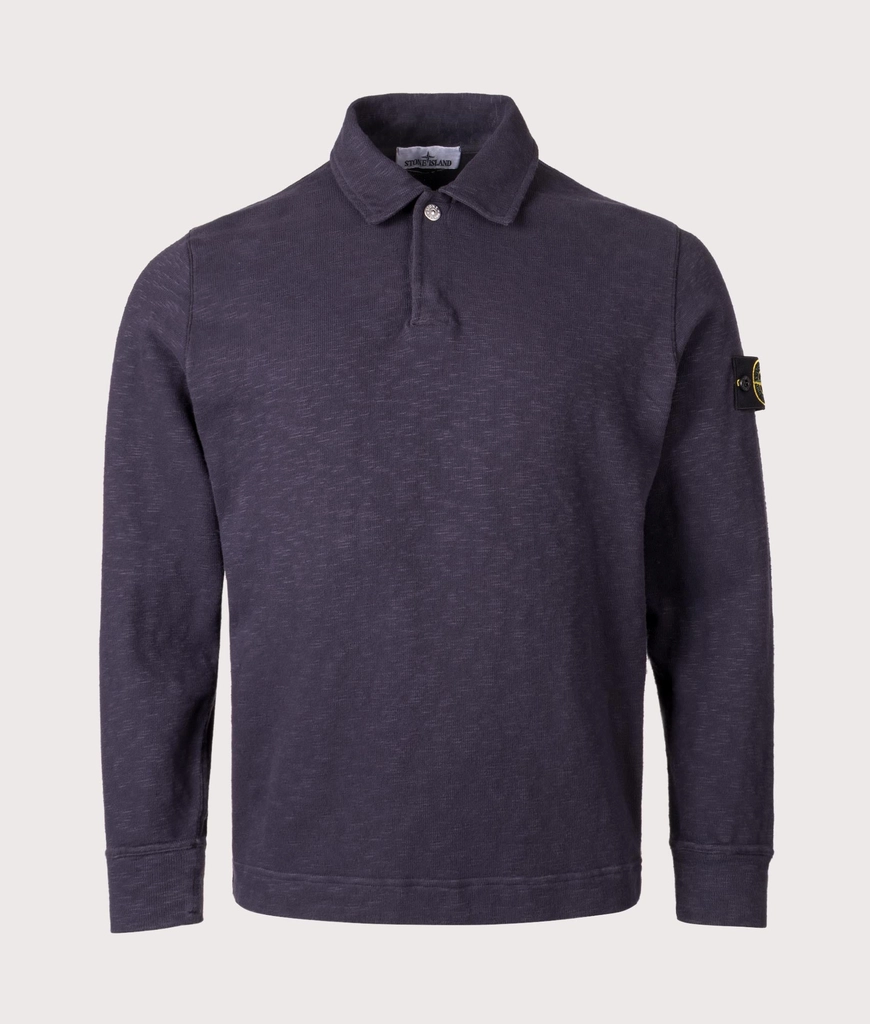 Stone Island Mens Brushed Cotton Collared Sweatshirt